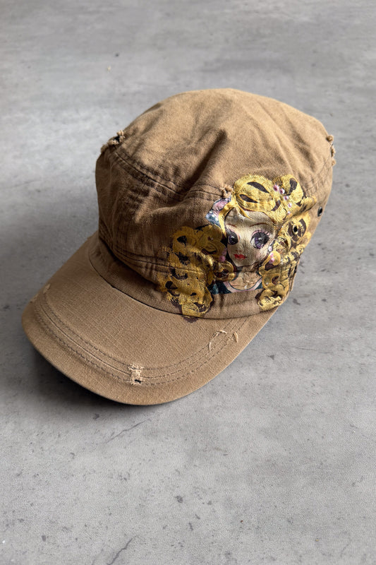 Khaki character painted cadet hat