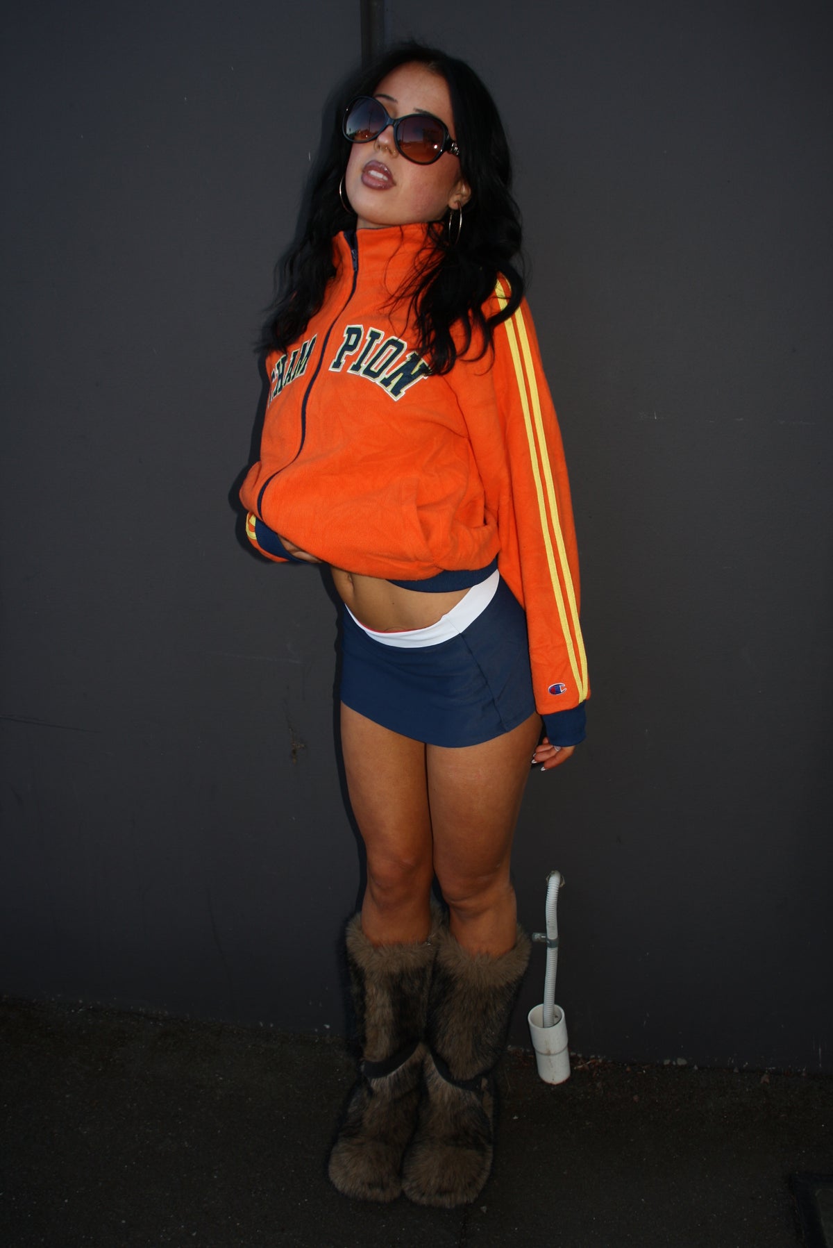 CHAMPION orange tracjacket ★ Size medium