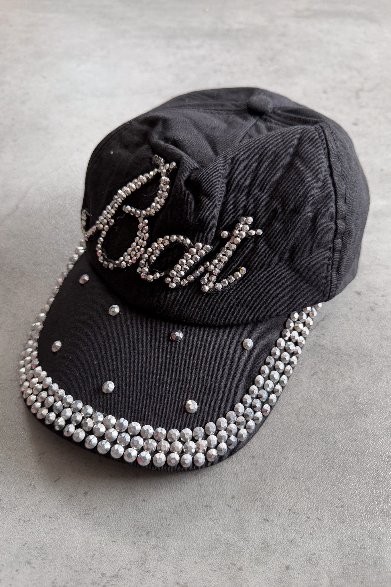 'BAT' embellished cap