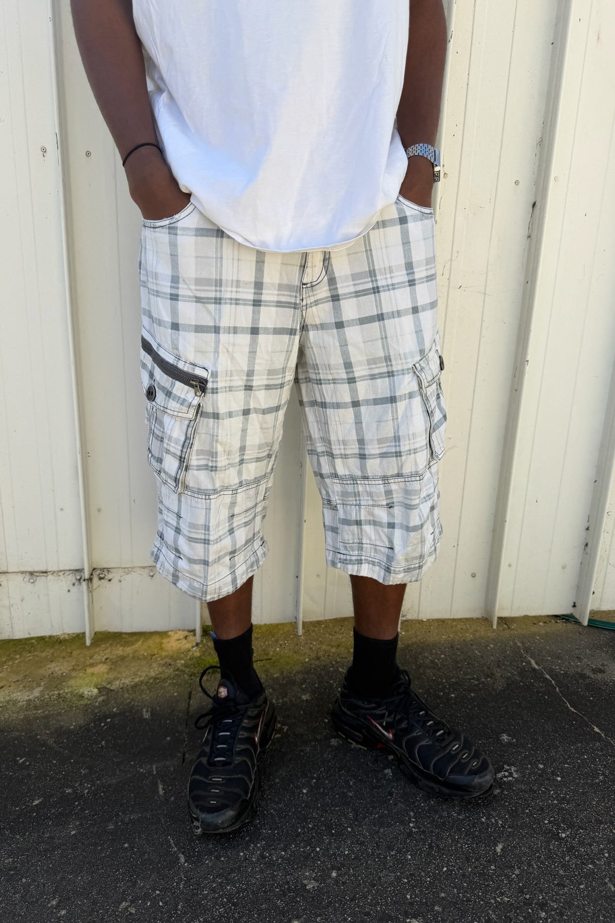 'ALWAYS A GR8 SHOW' plaid jorts ★ one size adjustable waist
