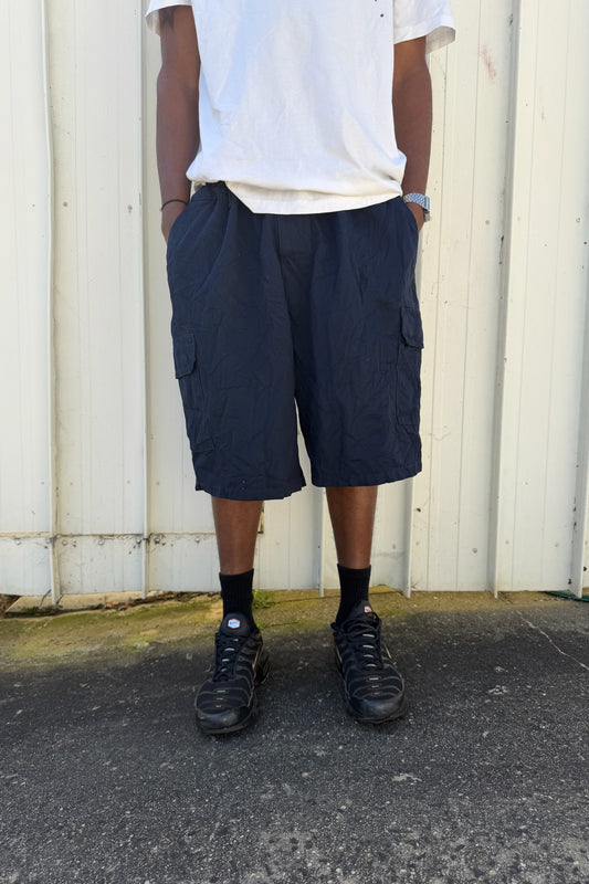 Navy plain jorts ★ one size adjustable waist