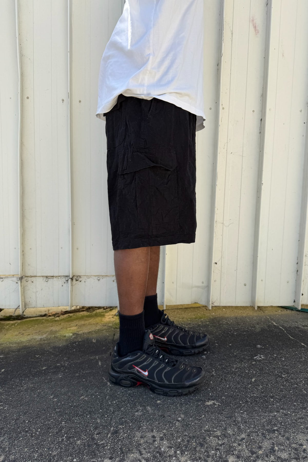 Black plain jorts ★ one size adjustable waist