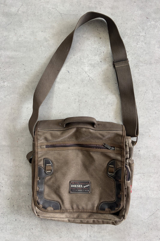 DIESEL BORN khaki satchel bag ★