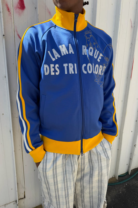 LE COQ SPORTIF blue & yellow  zip up jacket ★ Size est large