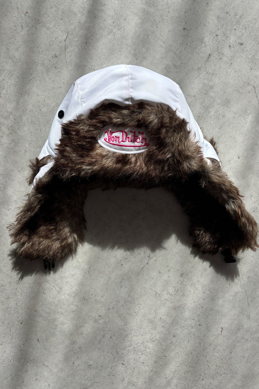 VON DUTCH white fluffy festival hat ★