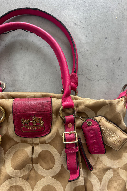 COACH gold + hot pink shoulder-bag  ★