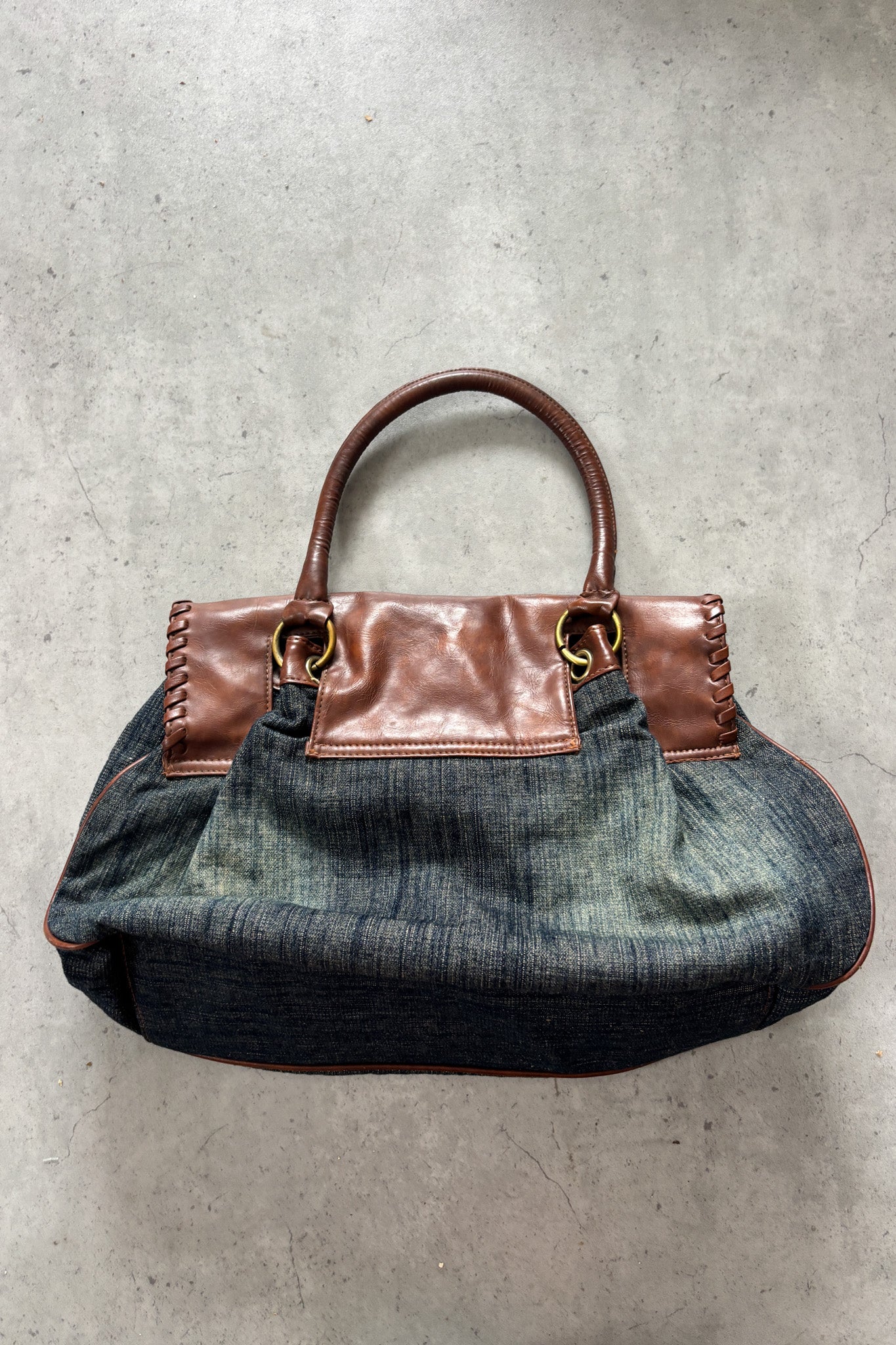 MISS SIXTY denim brown leather bag ★