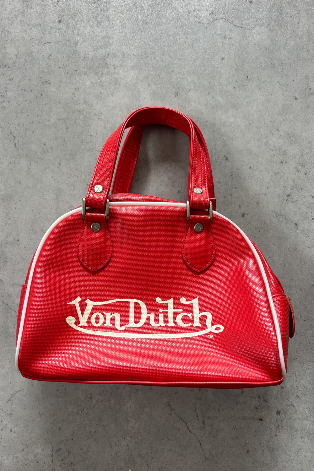 VON DUTCH red  bowling bag★