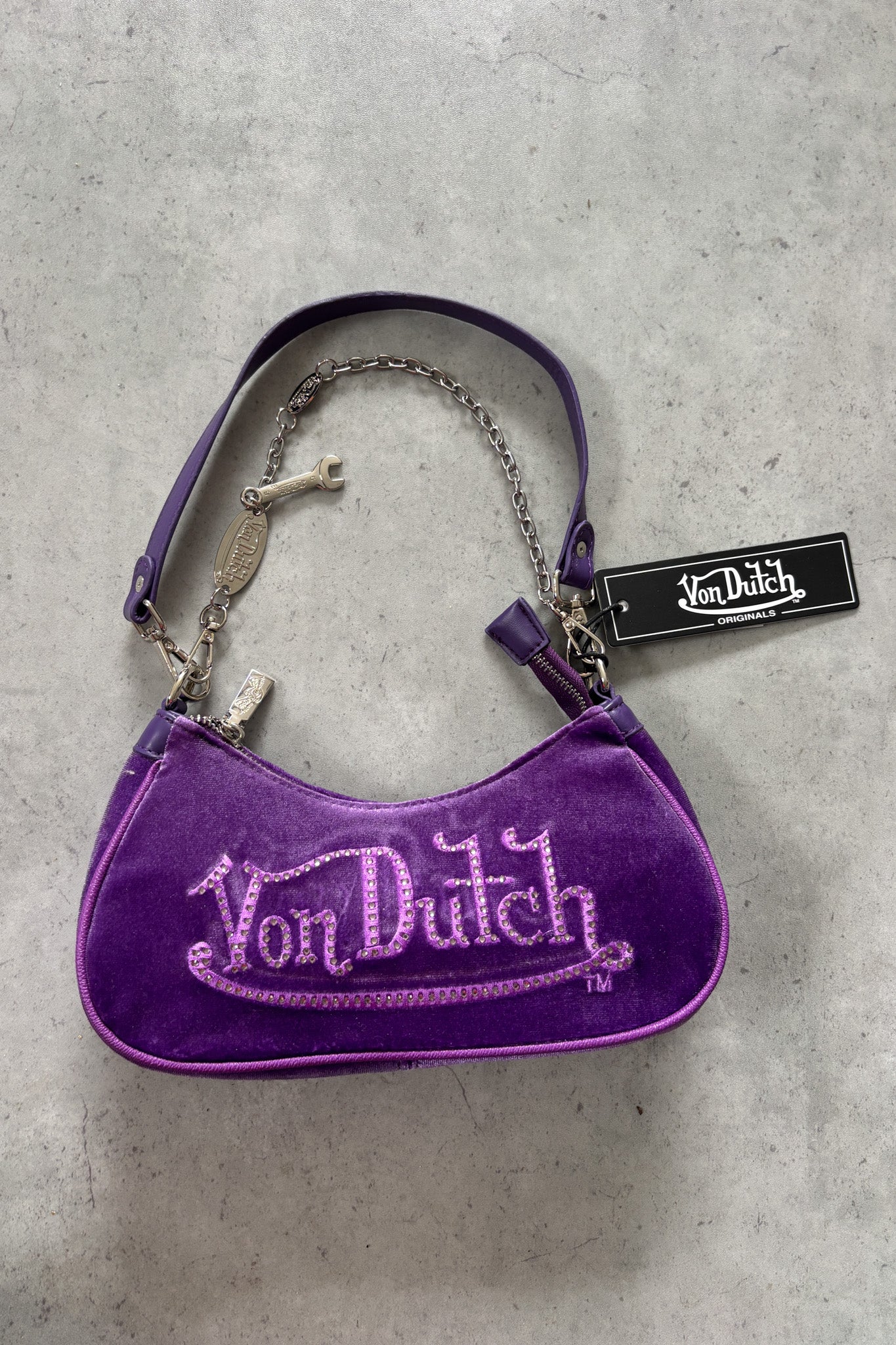 VON DUTCH purple velvet purse ★