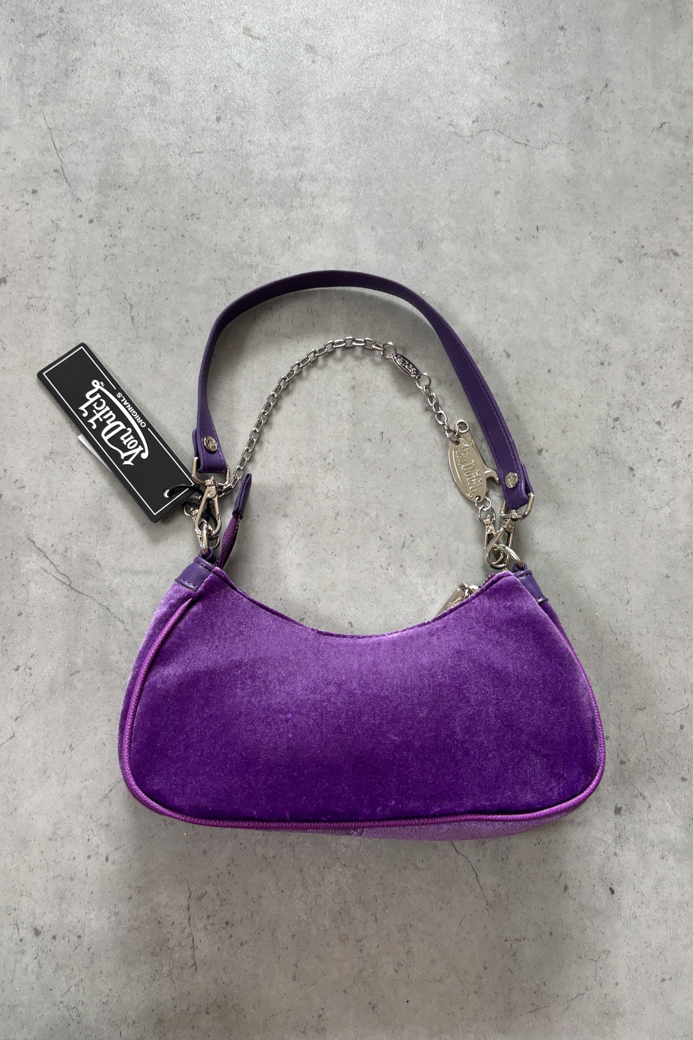 VON DUTCH purple velvet purse ★