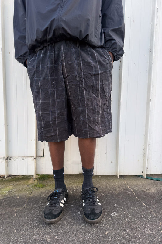 Balck + blue plaid jorts ★ one size adjustable waist