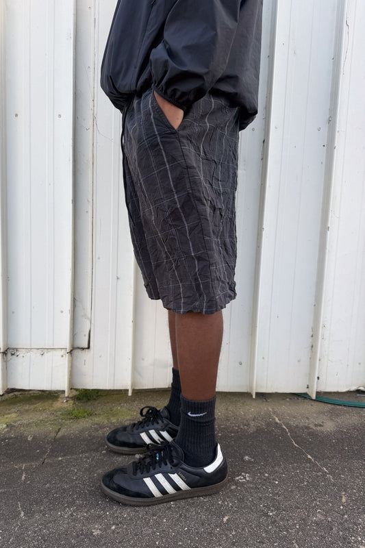 Balck + blue plaid jorts ★ one size adjustable waist