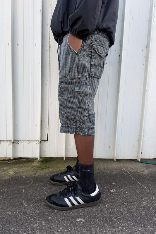 Black + white plaid jorts ★ one size adjustable waist