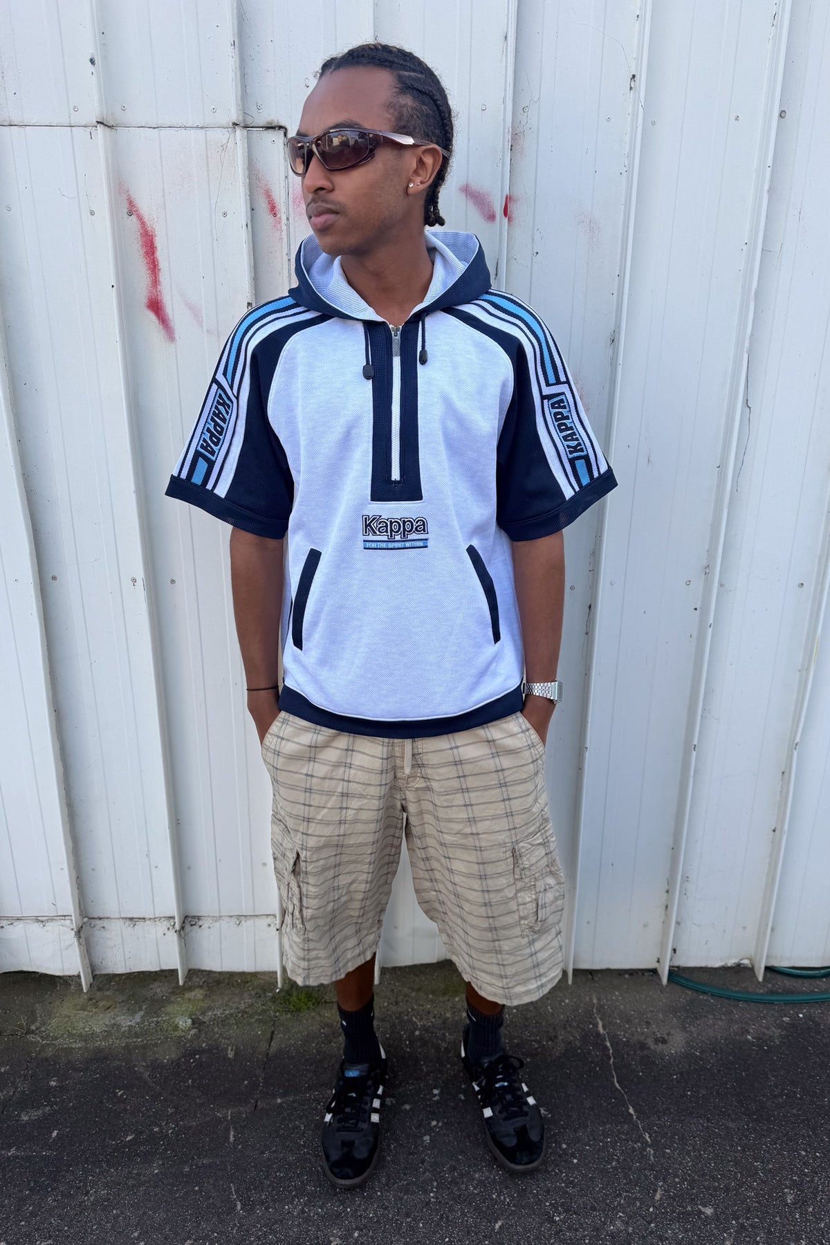 KAPPA blue quarter sleeve jacket ★ Size est medium