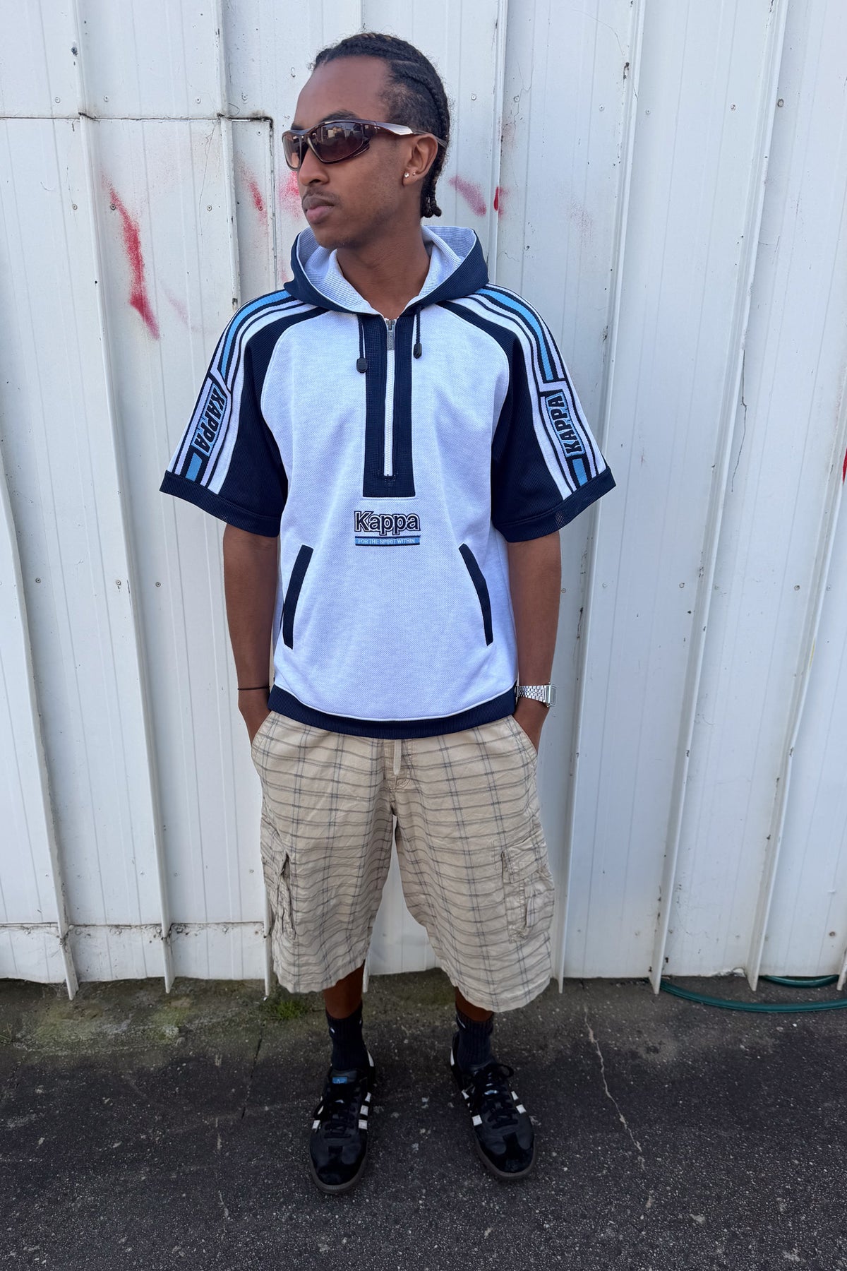 KAPPA blue quarter sleeve jacket ★ Size est medium