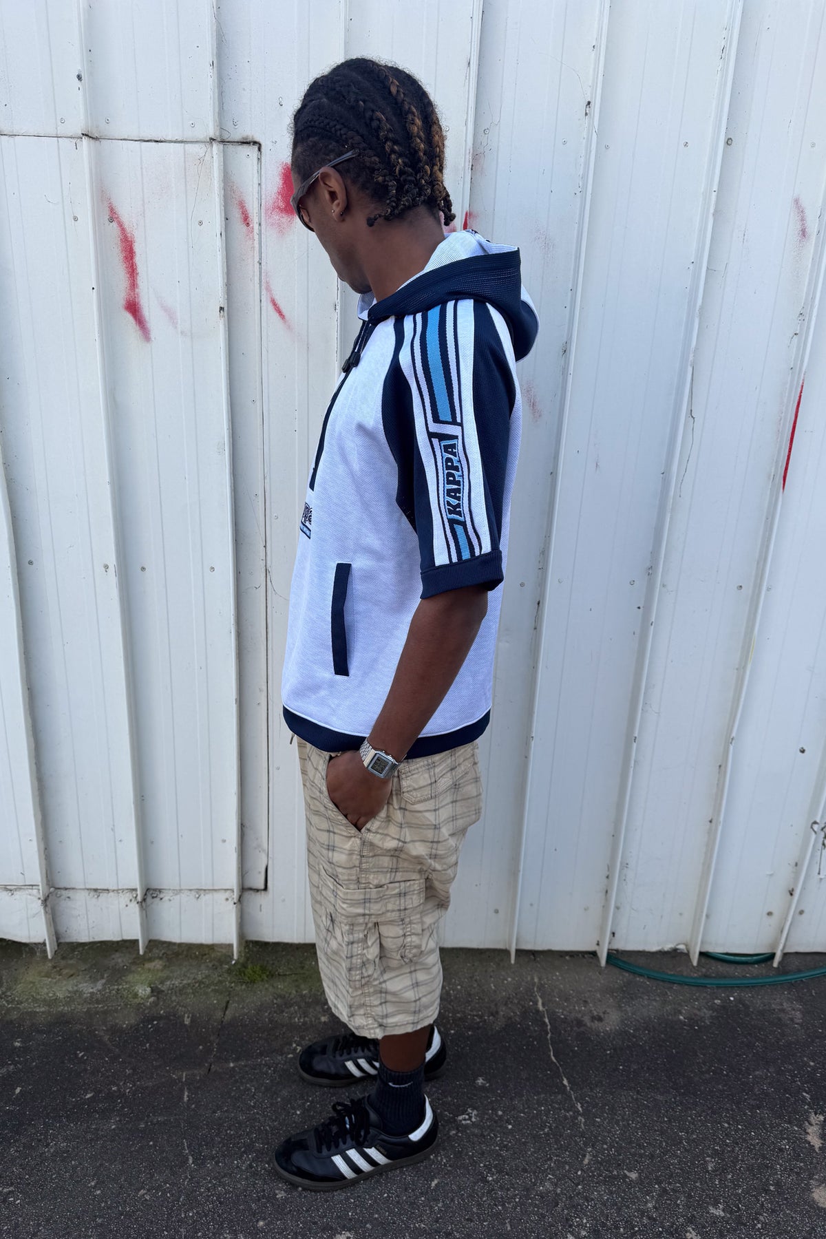 KAPPA blue quarter sleeve jacket ★ Size est medium