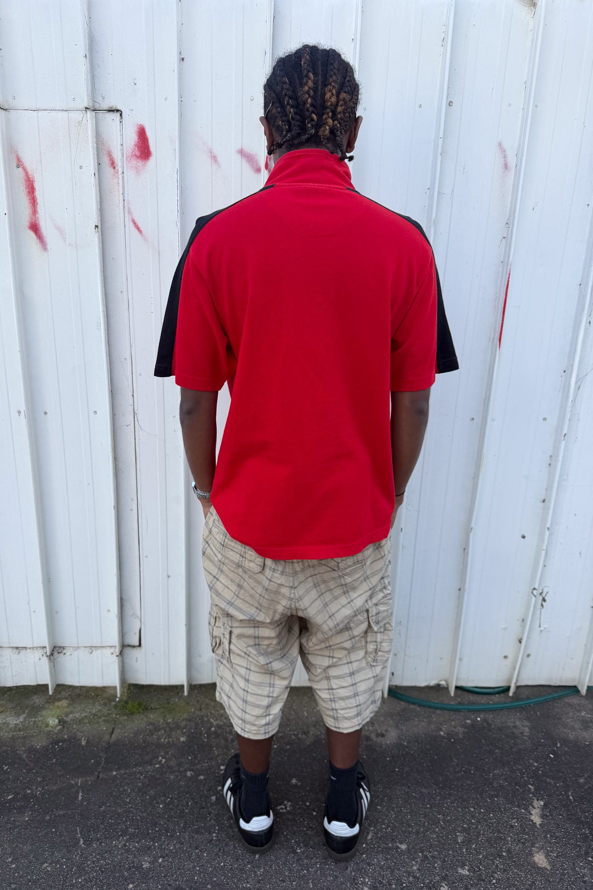 FERRARI red quater zip tee ★ Size labelled medium