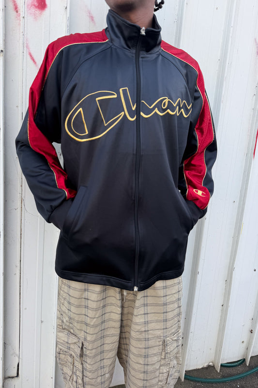 CHAMPION black + red track jacket ★ Size labelled medium