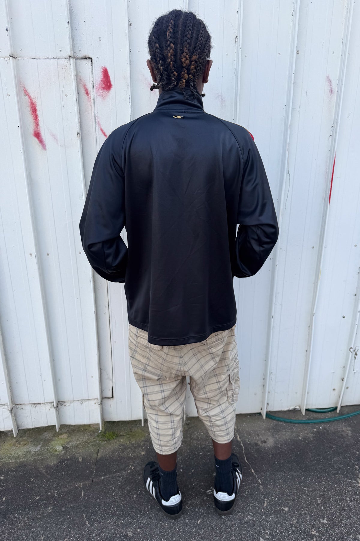 CHAMPION black + red track jacket ★ Size labelled medium