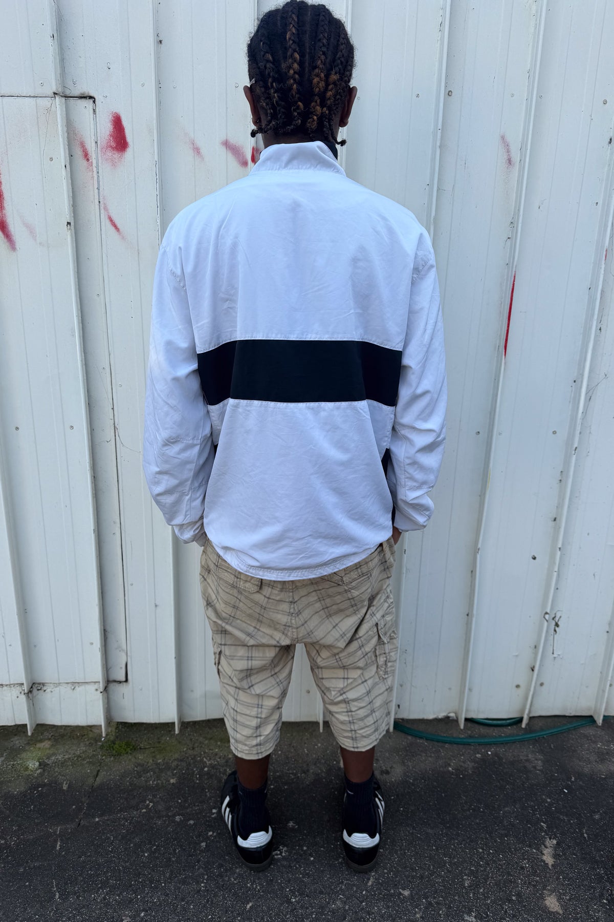 NIKE white + black track jacket ★ Size XL