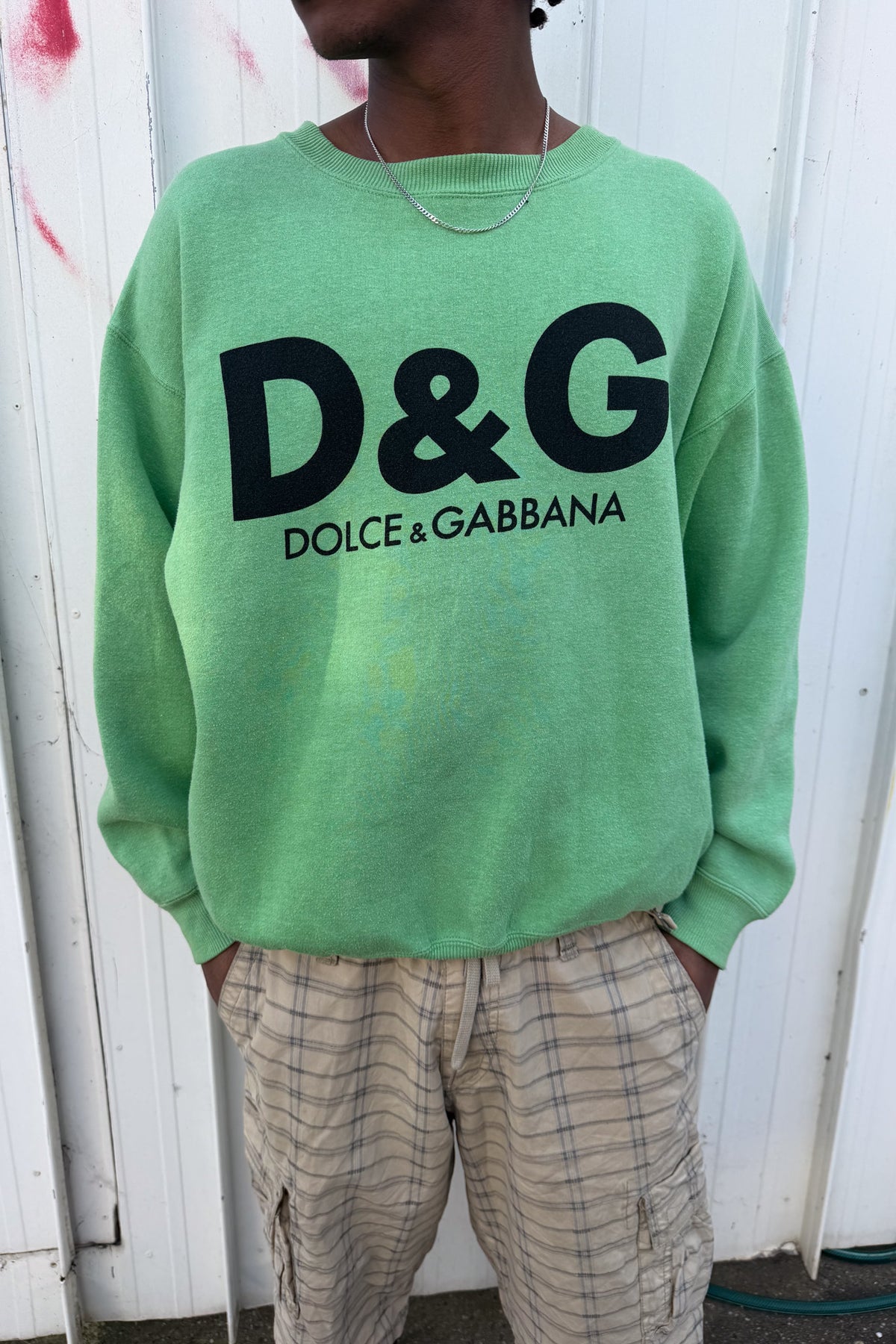 DOLCE & GABBANA green crewneck ★ Size est medium
