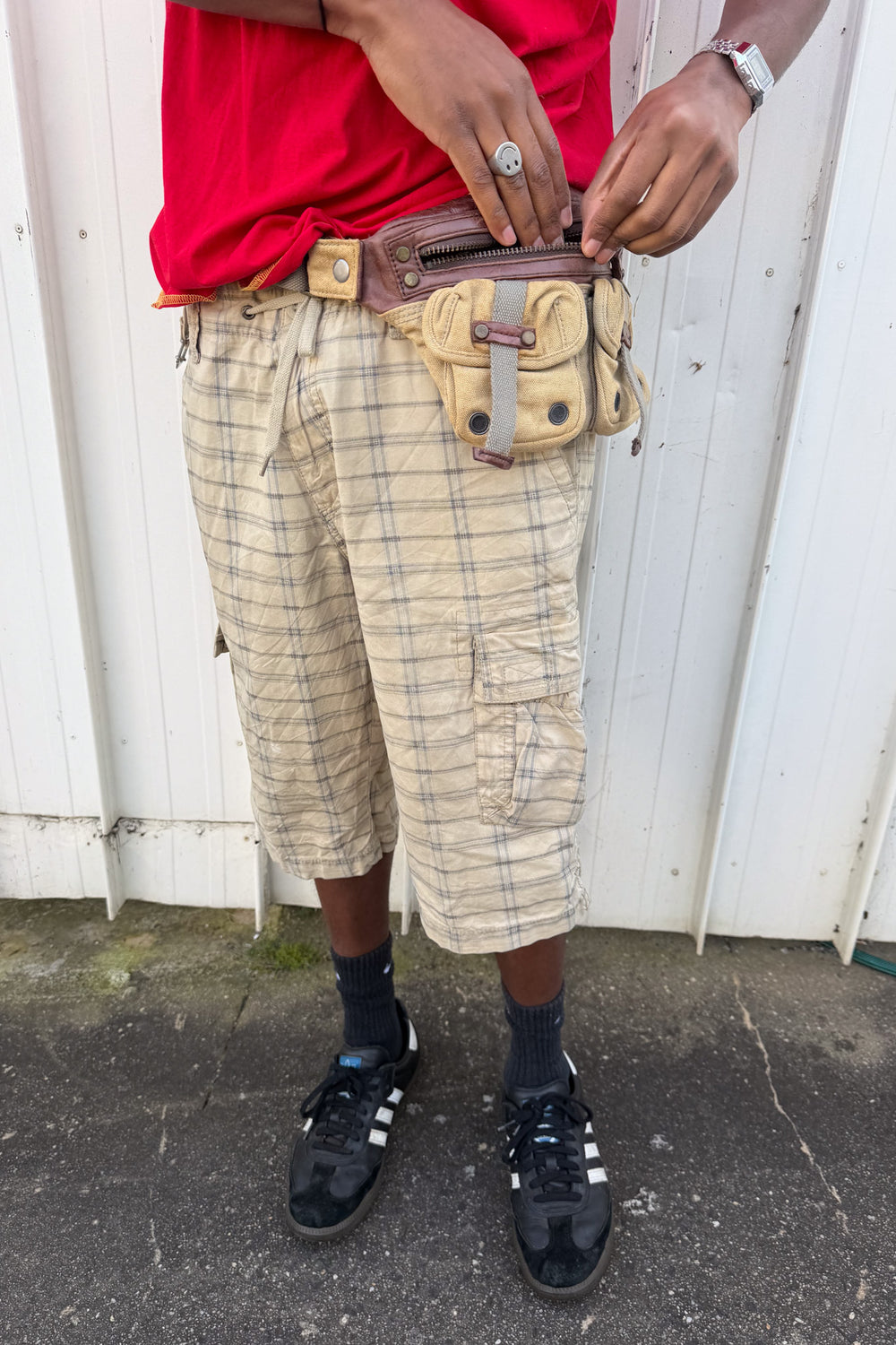 DIESEL cream + brown festival bumbag ★