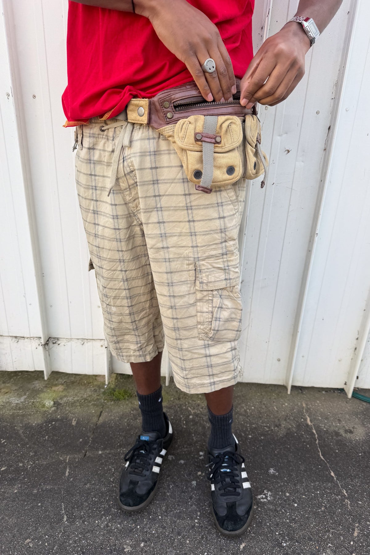 DIESEL cream + brown festival bumbag ★