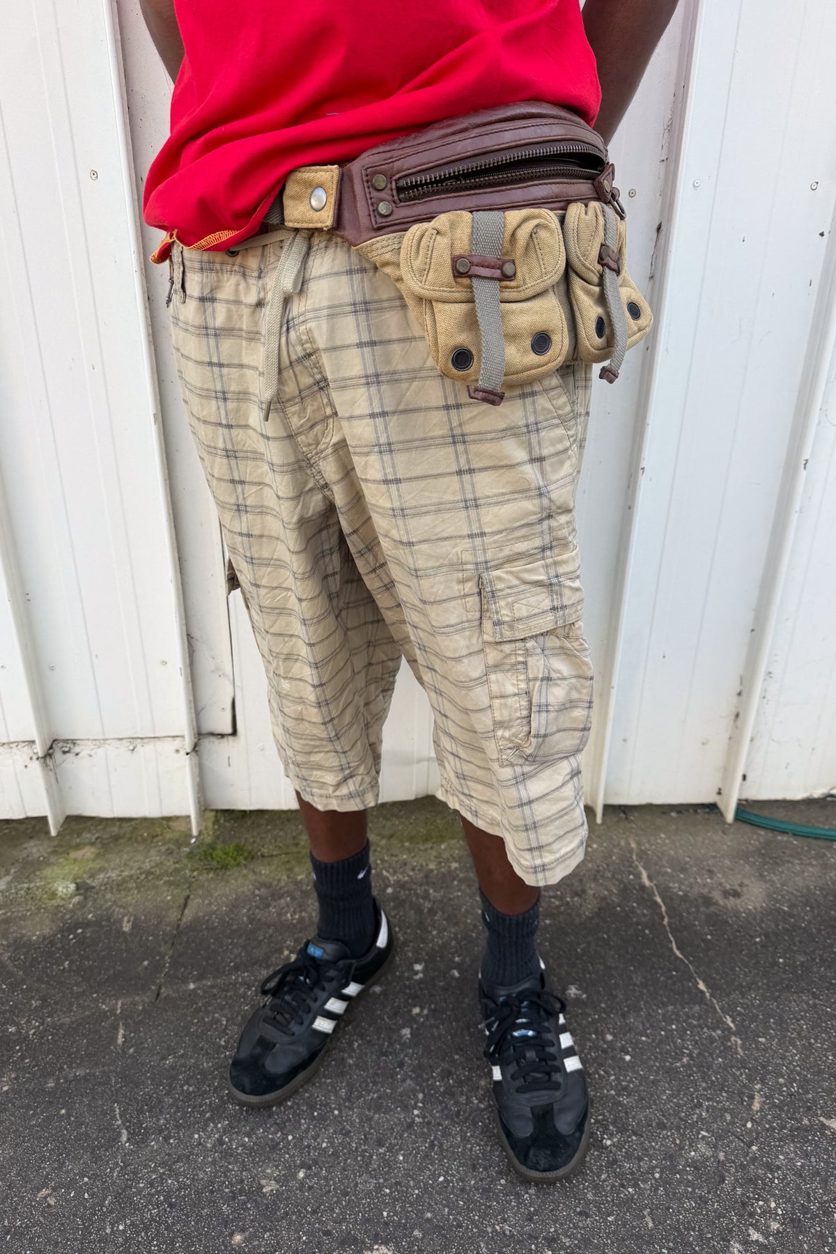 DIESEL cream + brown festival bumbag ★