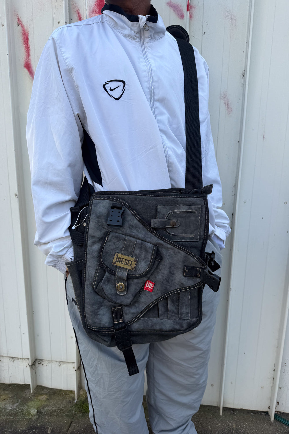 DIESEL black satchel bag ★