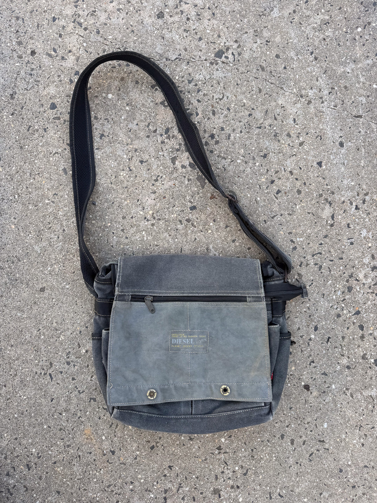 DIESEL charcoal satchel bag ★