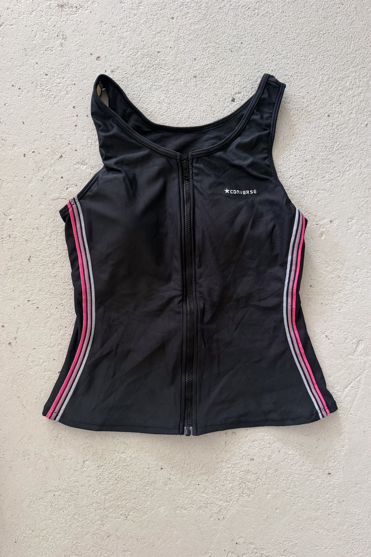 CONVERSE black & pink striped sport tank ★ Size estimated small