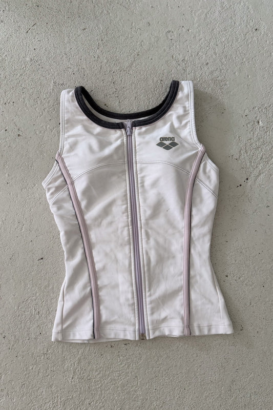 ARENA white & baby pink sport tank ★ Size estimated small