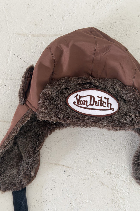 VON DUTCH BL brown fluffy festival hat ★