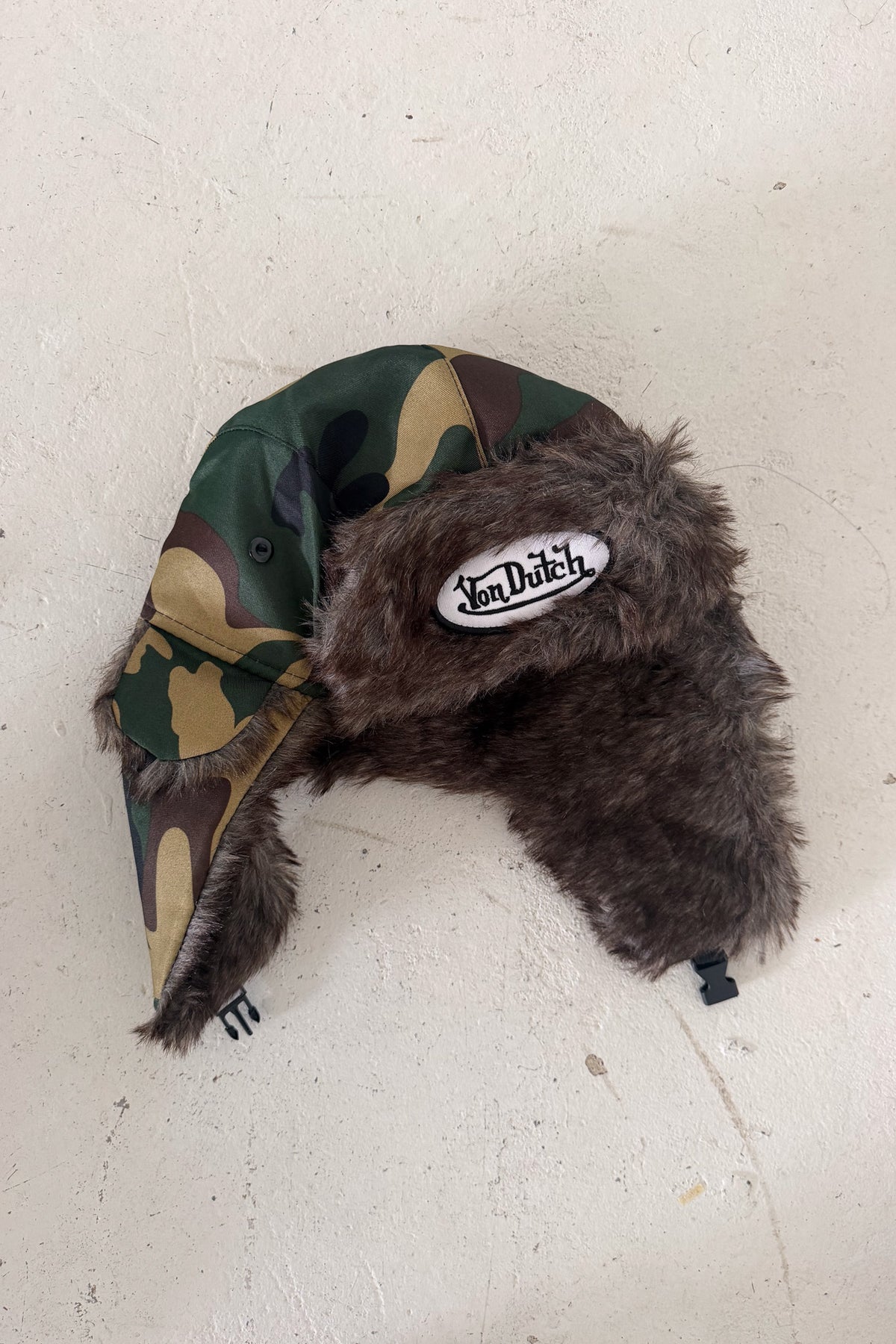 VON DUTCH BL camo fluffy festival hat ★