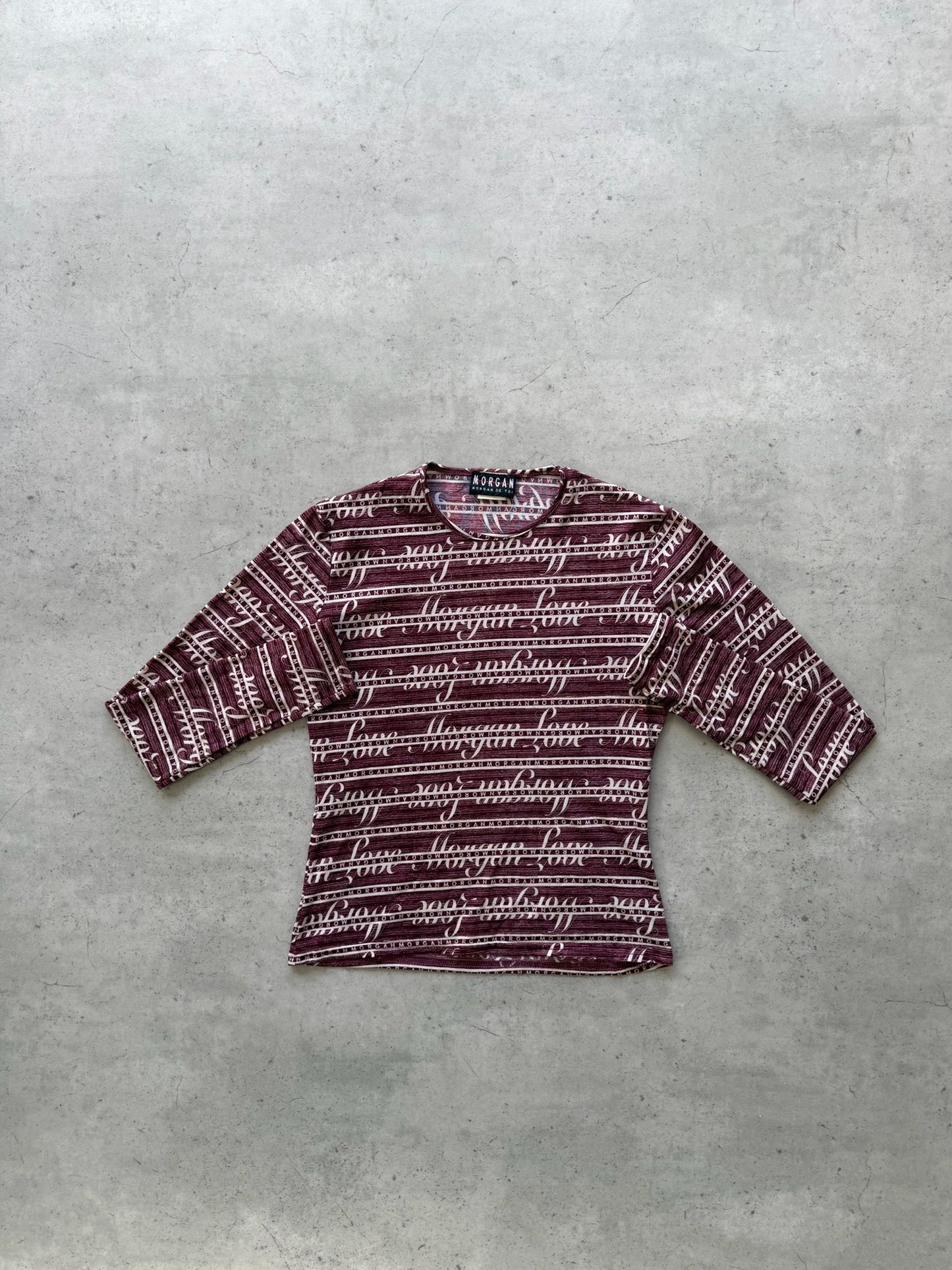 MORGAN DE TOI burgandy graphic long sleeve top ★ Size est medium