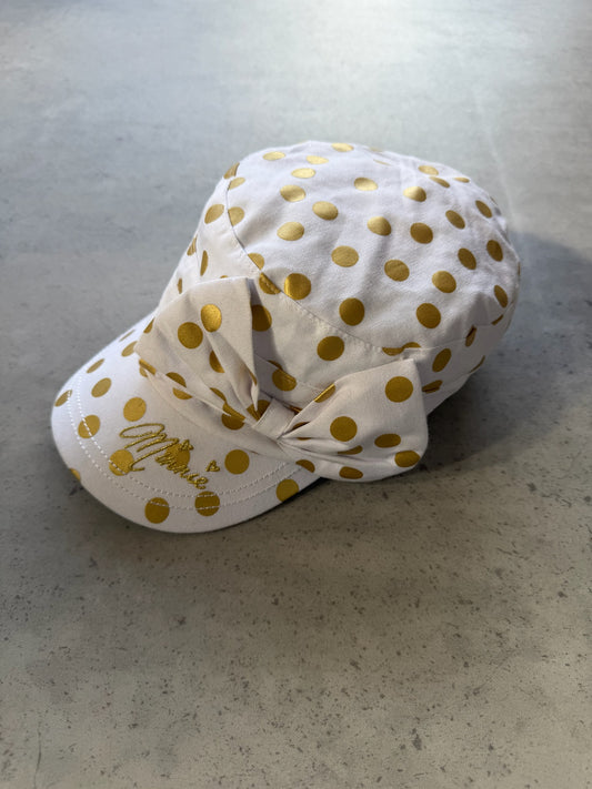 White & gold polka dot cadet hat ★