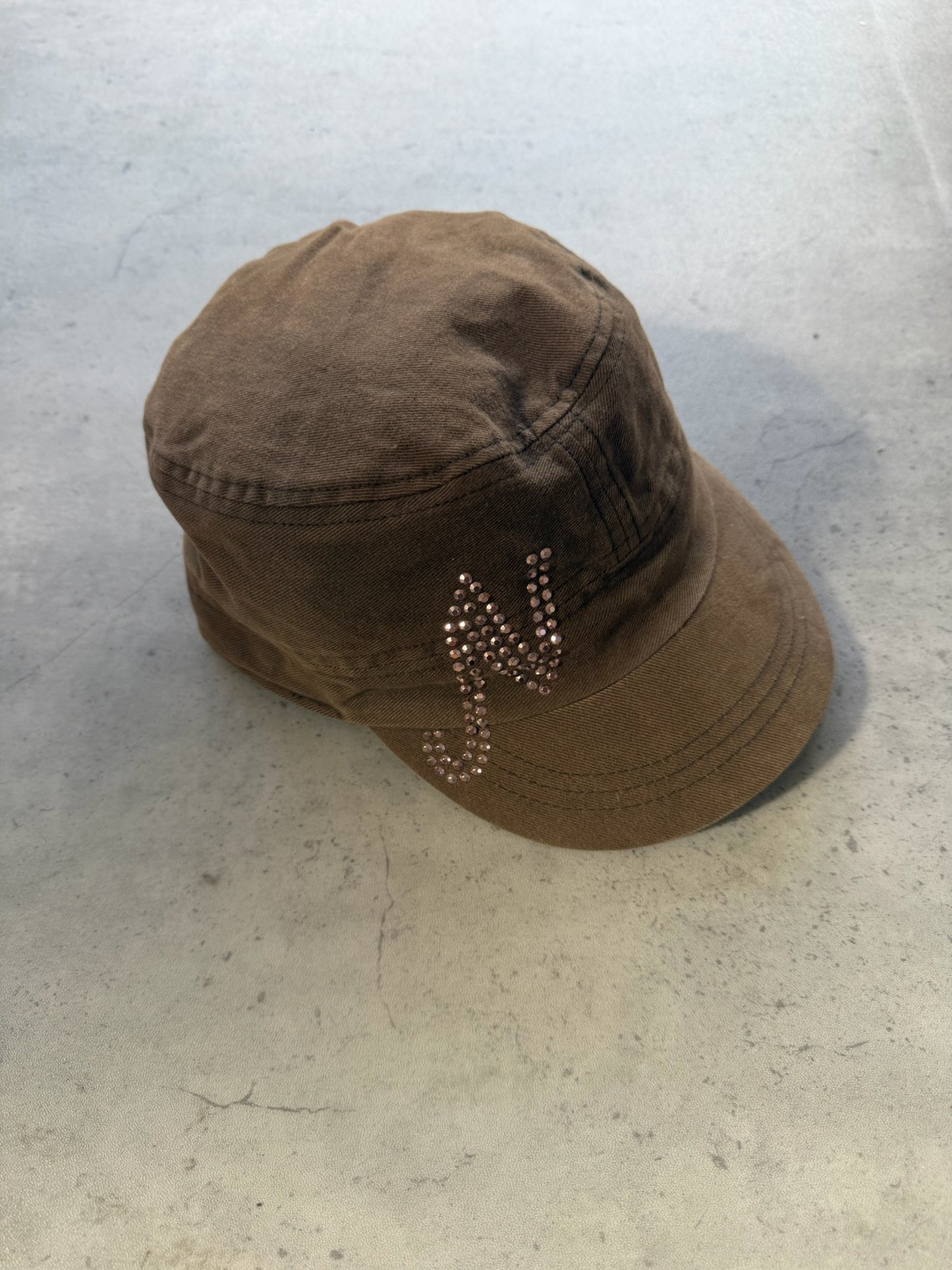 Brown diamante cadet hat ★