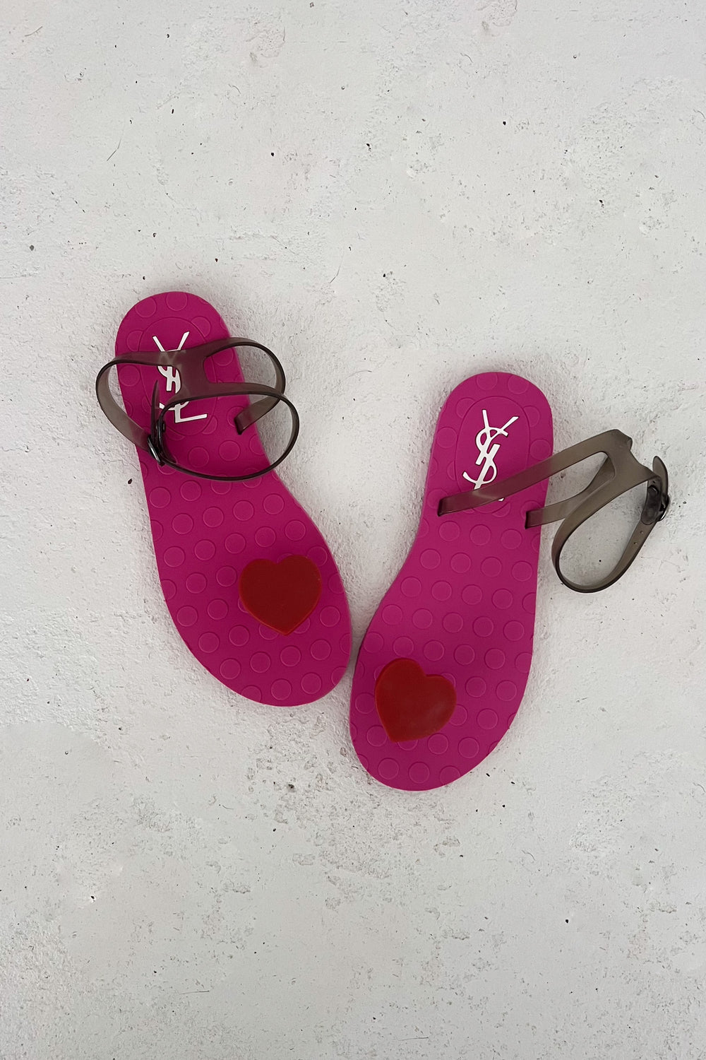 YVES SAINT LAURENT Heart Toe Jelly Sandals