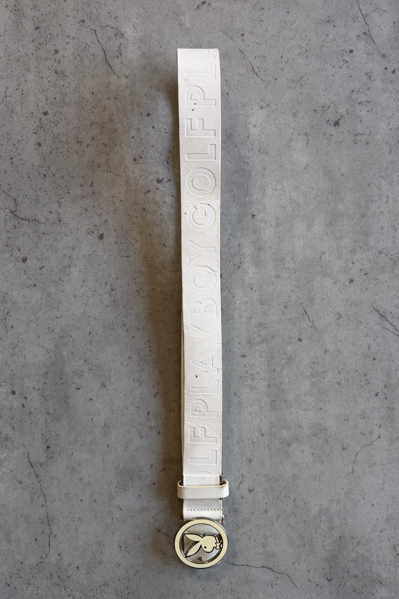 PLAYBOY white belt ★  size est 80cm