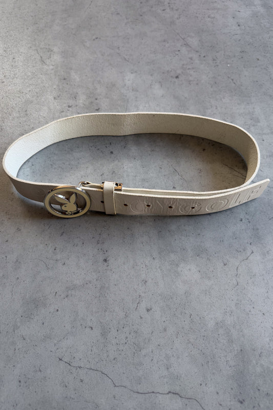 PLAYBOY white belt ★  size est 80cm