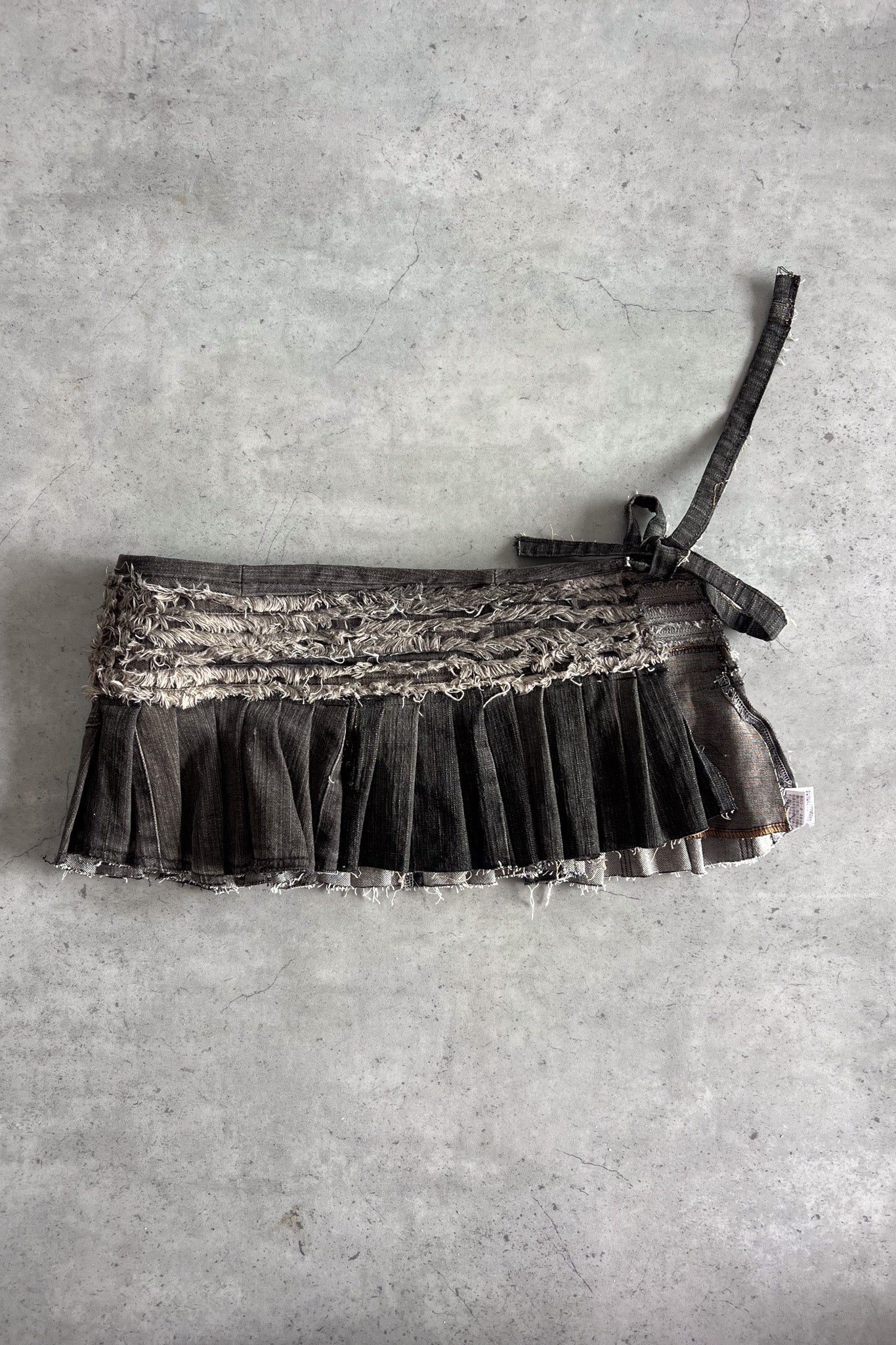 Vintage dark denim micro belt skirt ★ Size estimated XS