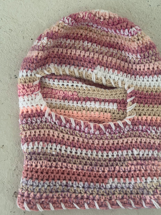 Handmade pink crotchet festival balaclava ★