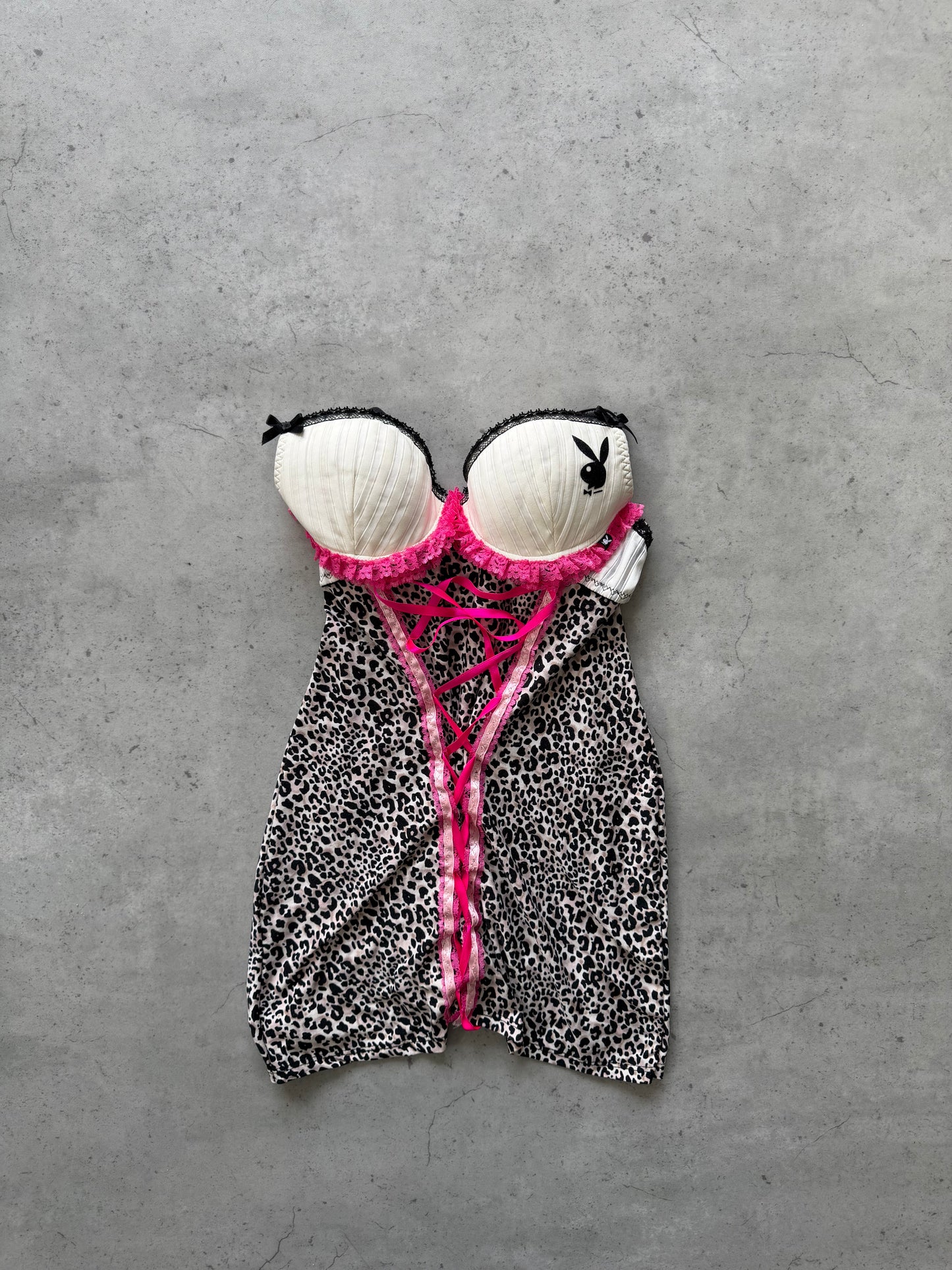 PLAYBOY Pink leopard corset cami dress ★ Size est small