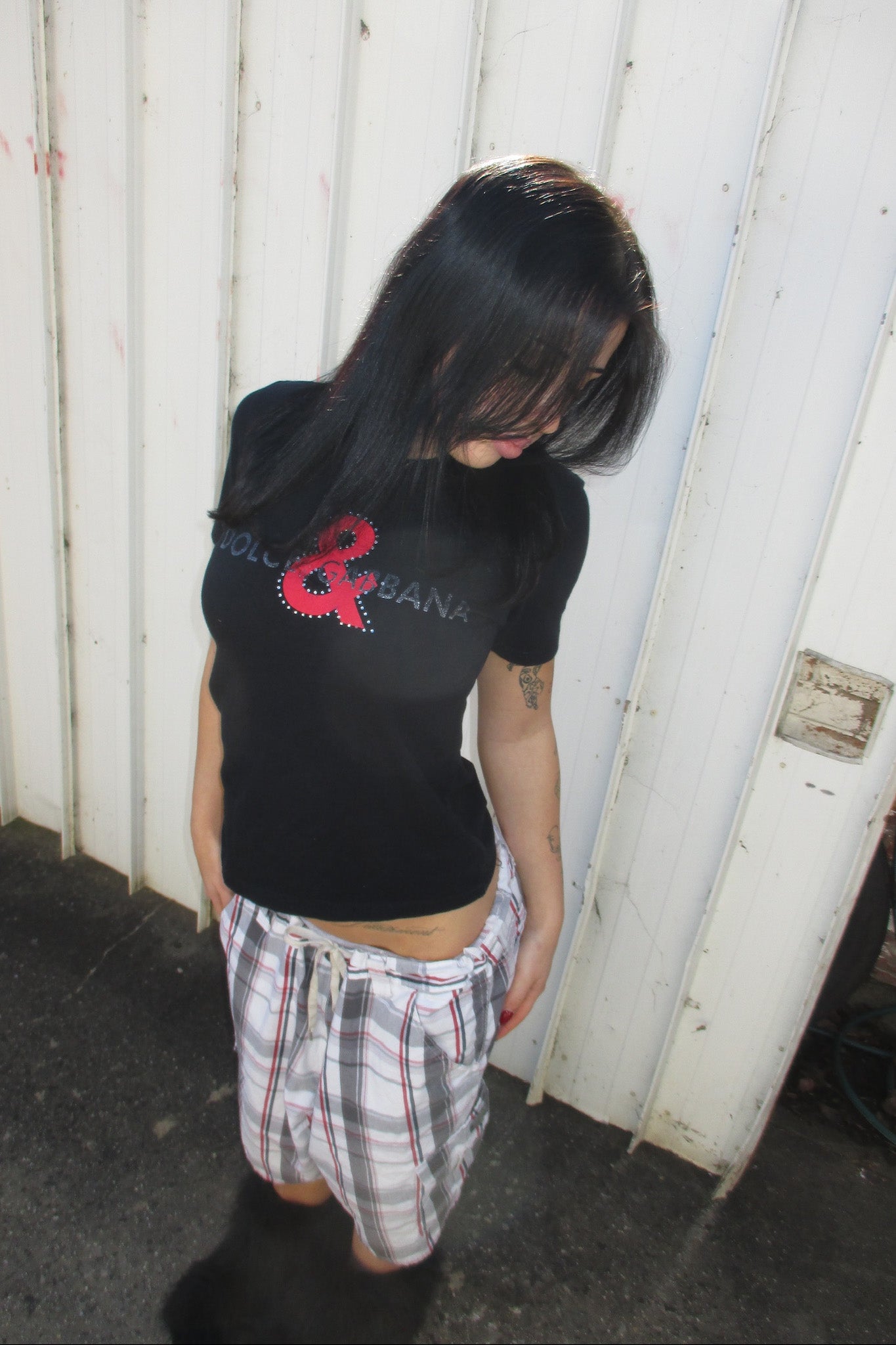 DOLCE & GABANNA back graphic top ★ Size est small