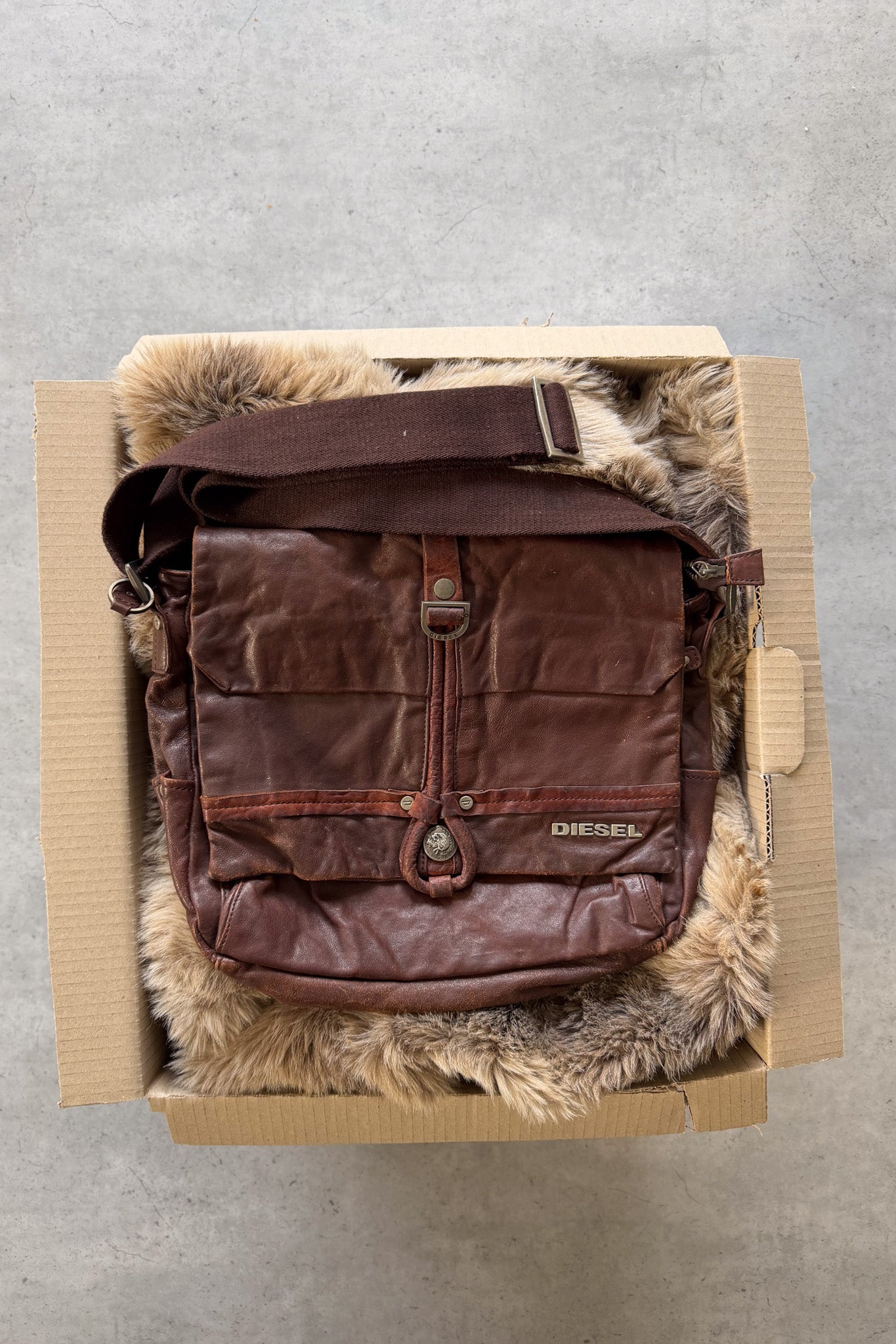 DIESEL brown satchel bag ★