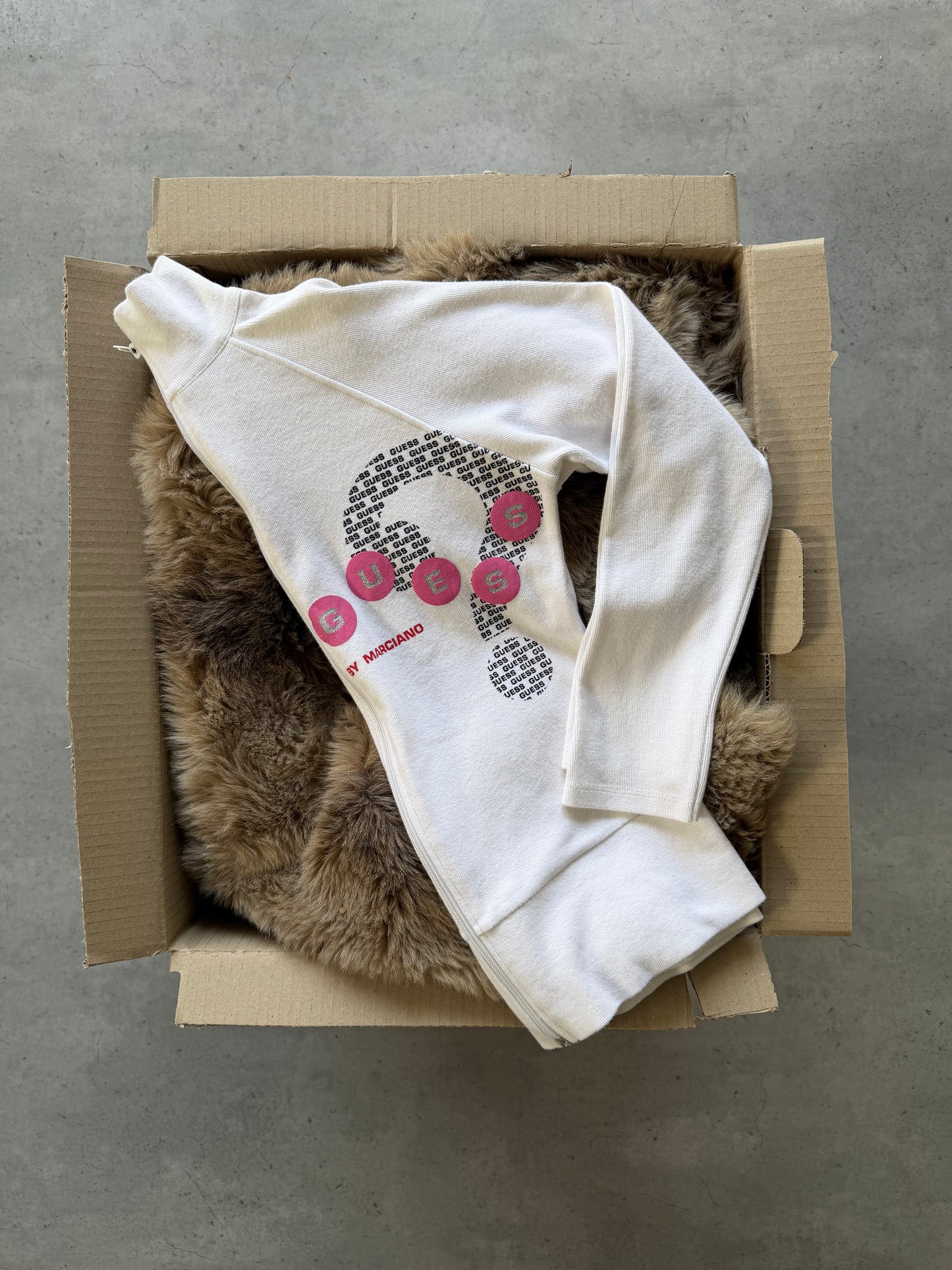 GUESS white + pink jacket ★ Size est medium