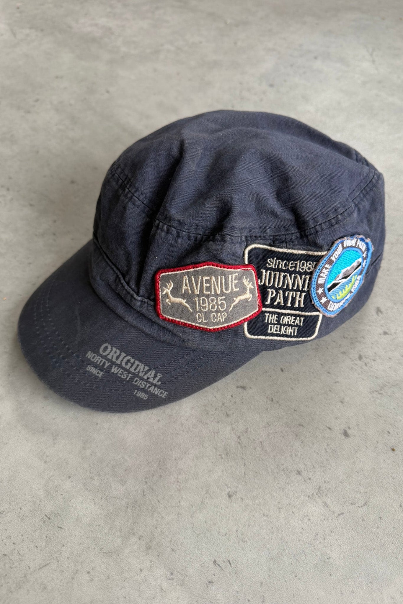 Navy patch work cadet hat ★