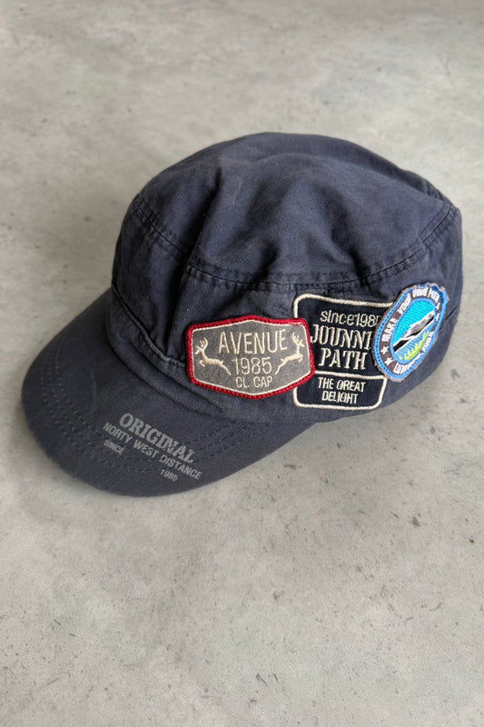 Navy patch work cadet hat ★