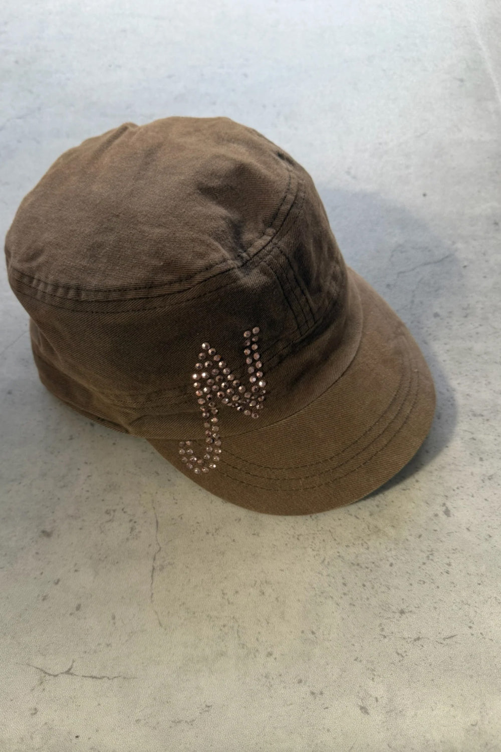 Brown diamante cadet hat ★