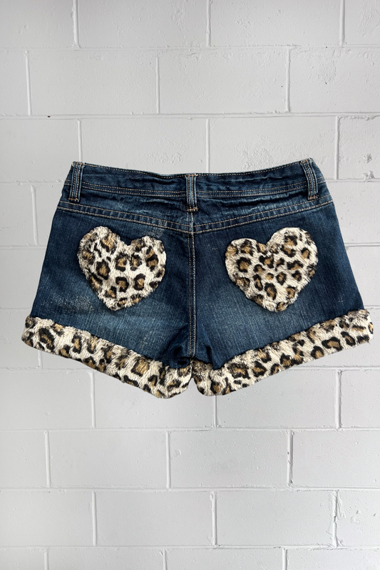 Festival leopard fluffy booty shorts ★ Size estimated medium